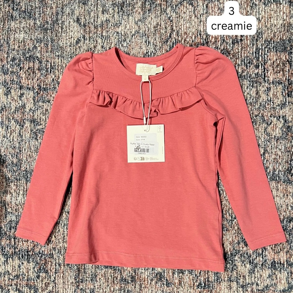 Creamie Dusty Rose Long Sleeve Top